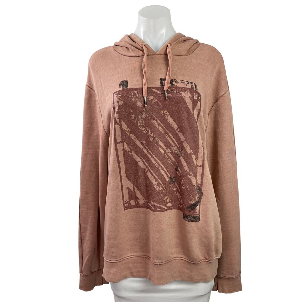 Buffalo Davin Bitton Women's Brown Long Sleeve Hoodie Hooded Sweatshirt Top L
